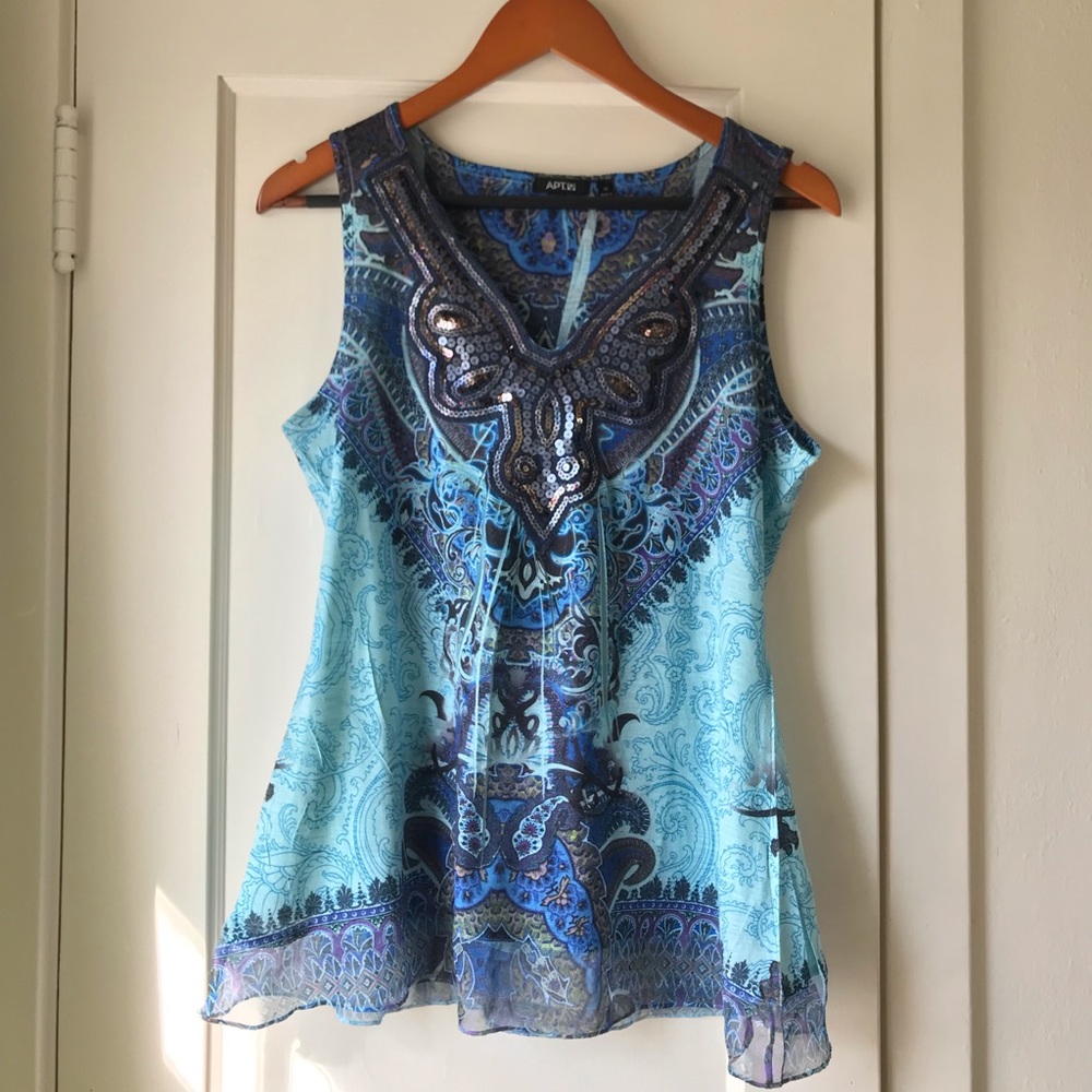 Sequined Sleeveless Blouse